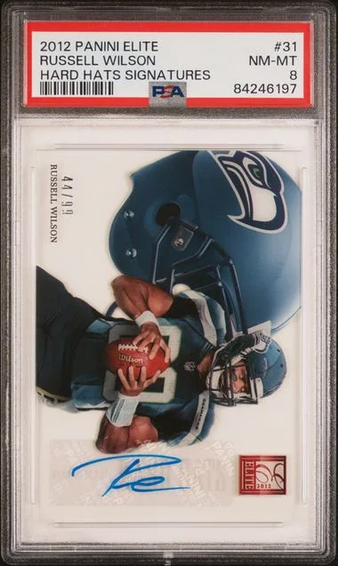 2012 Panini Elite Russell Wilson Hard Hats Signatures #31 card image