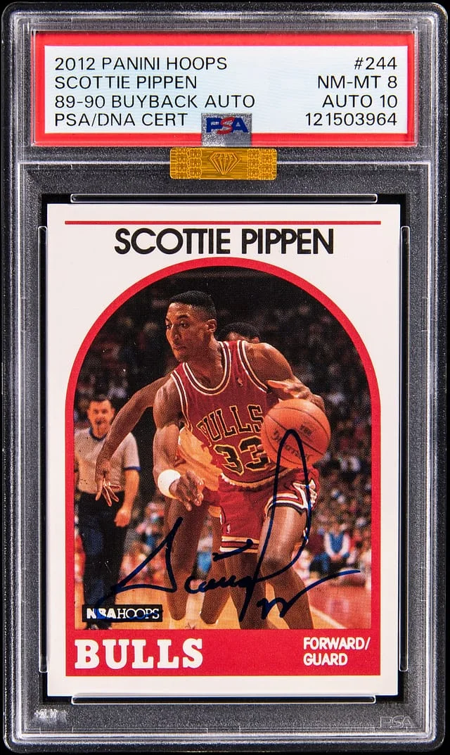 2012 Panini Hoops Scottie Pippen 89-90 Buyback Autograph #244 card image