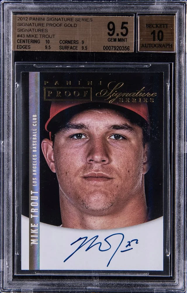 2012 Panini Mike Trout Signature Series Signature Proof Gold #43 card image