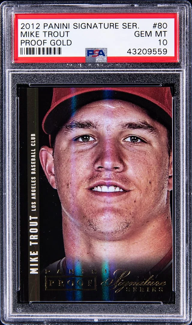2012 Panini Mike Trout Signature Series Proof Gold #80 card image