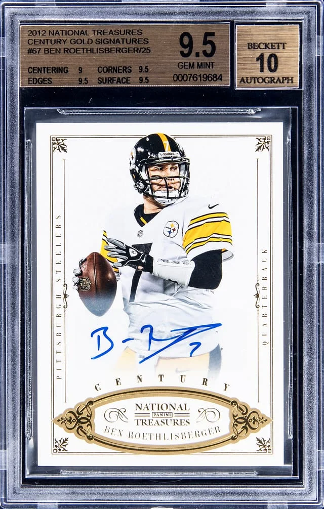 2012 Panini National Treasures Ben Roethlisberger Century Gold Signatures #67 card image