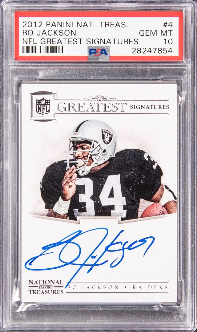 2012 Panini National Treasures Bo Jackson NFL Greatest Signatures #4 card image