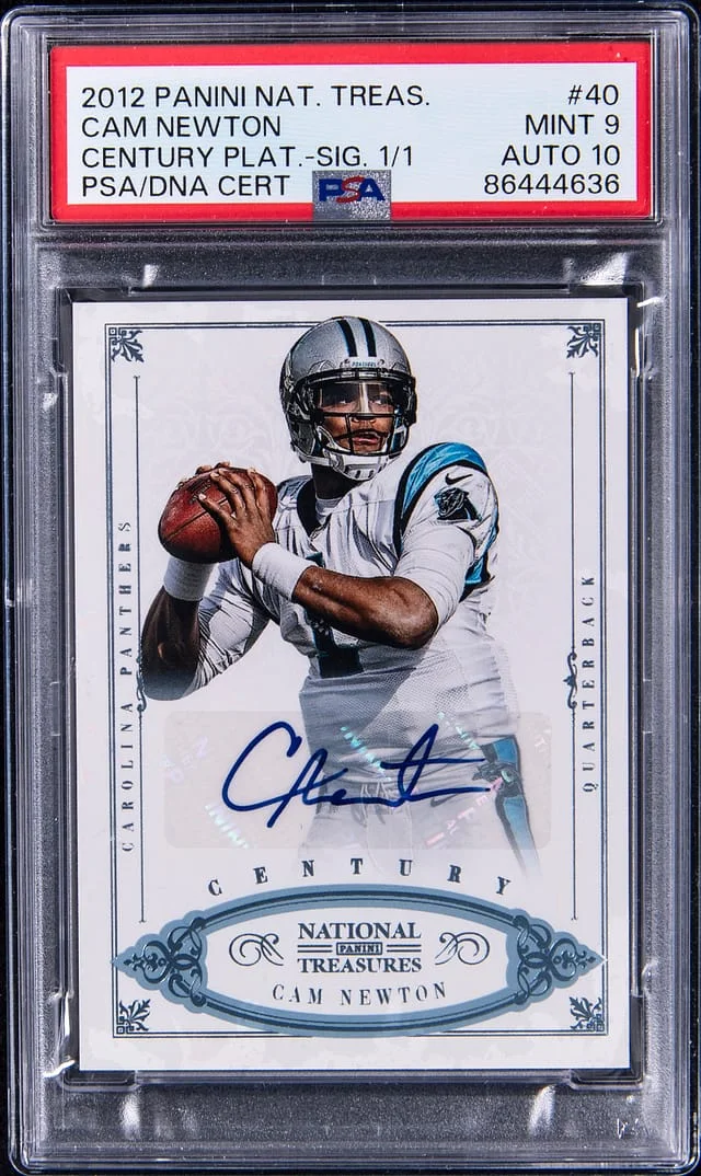 2012 Panini National Treasures Cam Newton Century Platinum Signatures #40 card image