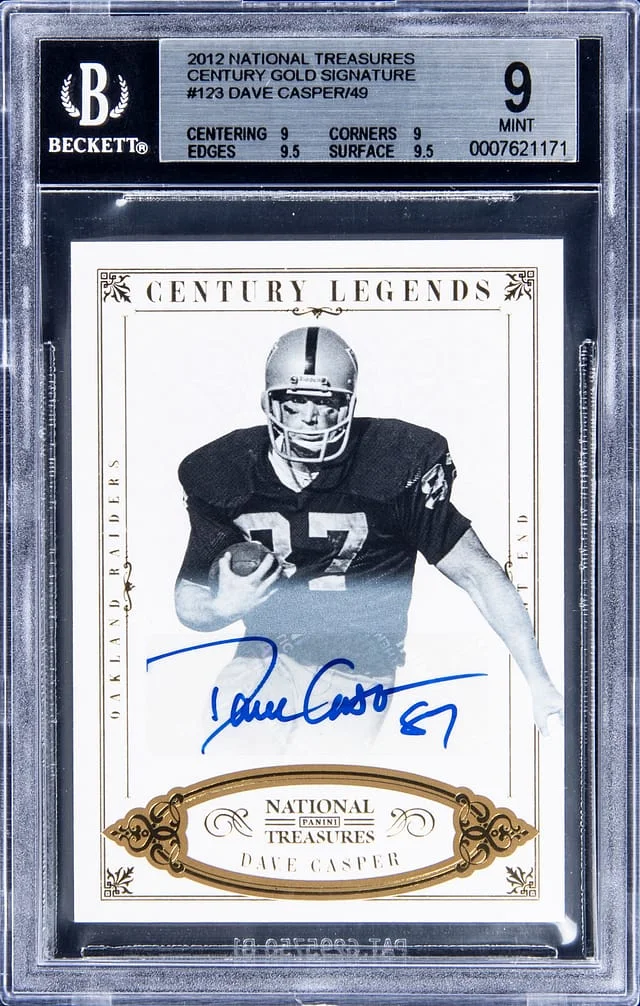2012 Panini National Treasures Dave Casper Century Gold Signatures #123 card image