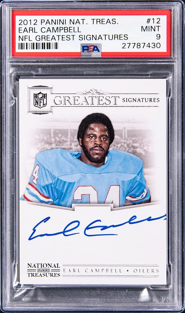 2012 Panini National Treasures Earl Campbell NFL Greatest Signatures #12 card image