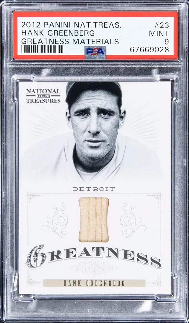 2012 Panini National Treasures Hank Greenberg Greatness Materials #23 card image