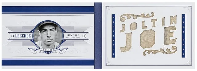 2012 Panini National Treasures Joe DiMaggio Game-Used Legends Booklet #9 card image