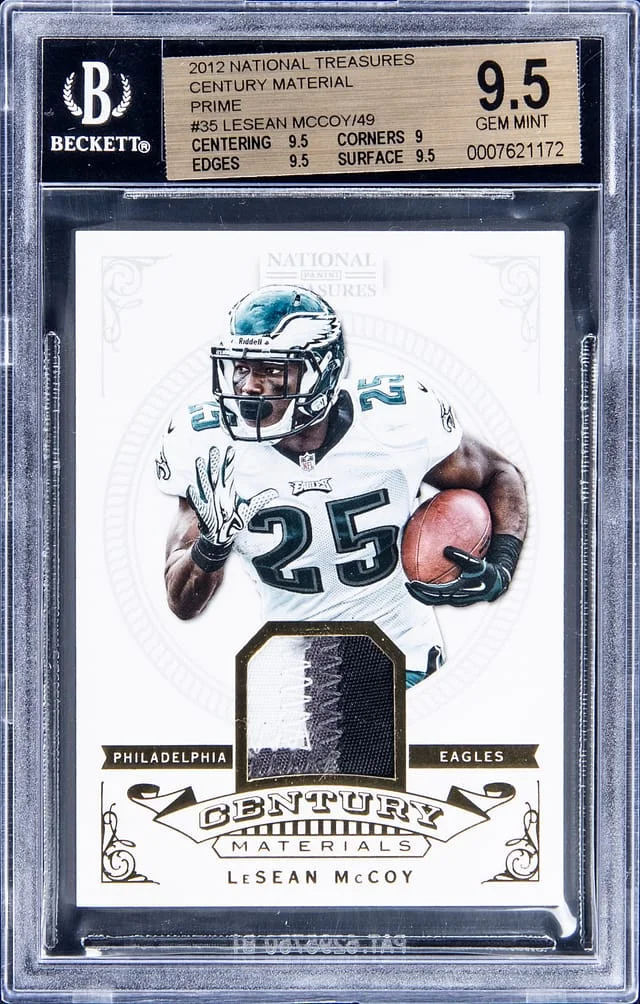 2012 Panini National Treasures LeSean McCoy Century Material Prime #35 card image