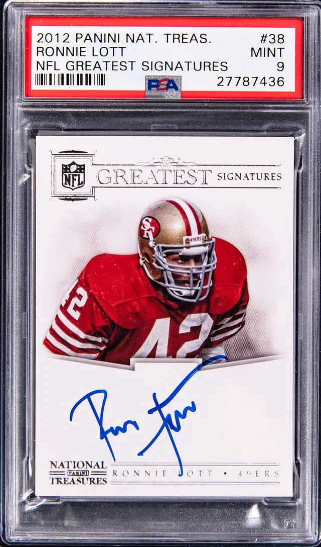 2012 Panini National Treasures Ronnie Lott NFL Greatest Signatures #38 card image