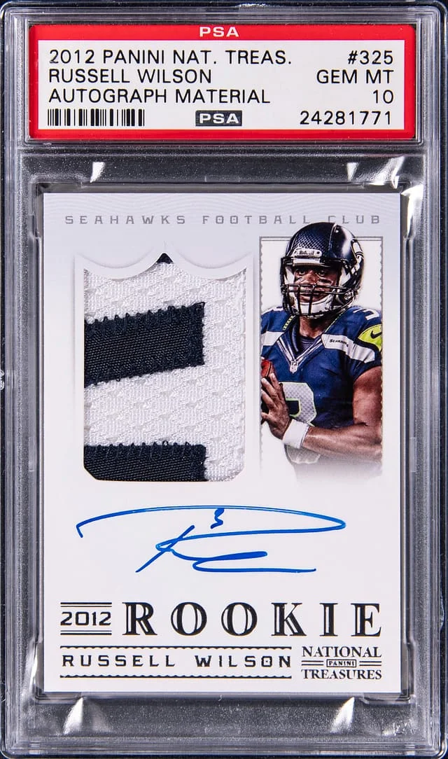 2012 Panini National Treasures Russell Wilson Signature Materials #325 card image