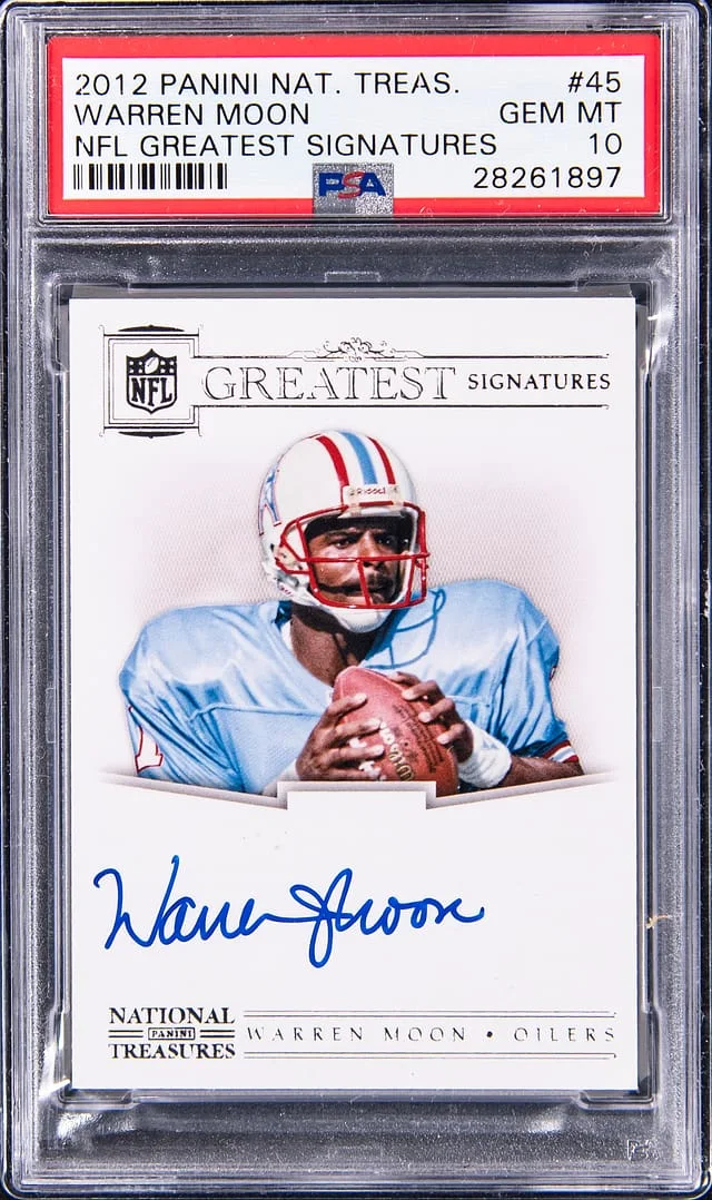 2012 Panini National Treasures Warren Moon NFL Greatest Signatures #45 card image