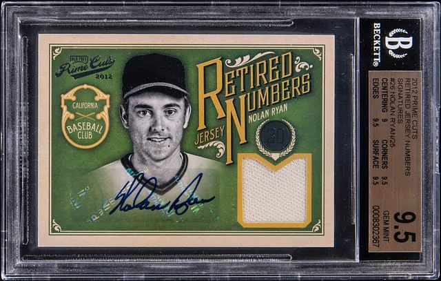 2012 Panini Nolan Ryan Prime Cuts Retired Jersey Numbers Signatures #26 card image