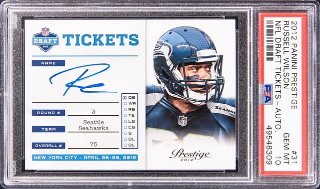 2012 Panini Prestige Russell Wilson NFL Draft Tickets Autograph #31 card image