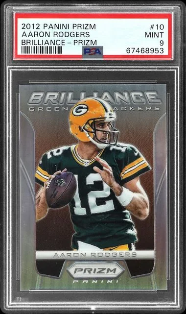 2012 Panini Prizm Aaron Rodgers Brilliance Prizm #10 card image