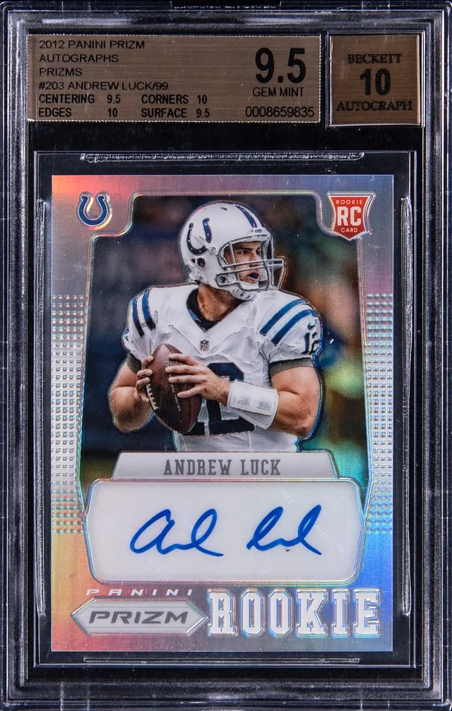 2012 Panini Prizm Andrew Luck Autographs Silver #203 card image