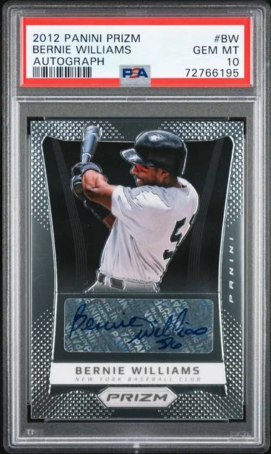 2012 Panini Prizm Bernie Williams Autograph #BW card image