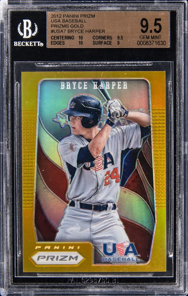 2012 Panini Prizm Bryce Harper USA Baseball Gold Prizm #USA7 card image