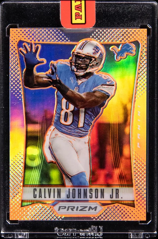 2012 Panini Prizm Calvin Johnson Jr. - Panini Encased - In Original Box Pylon Prizm #64 card image