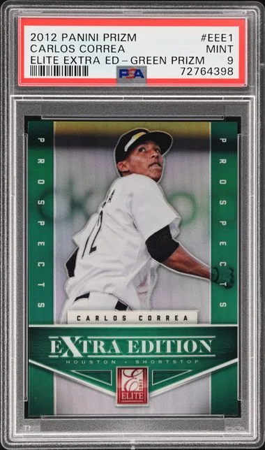 2012 Panini Prizm Carlos Correa Elite Extra Edition Green Prizm #EEE1 card image