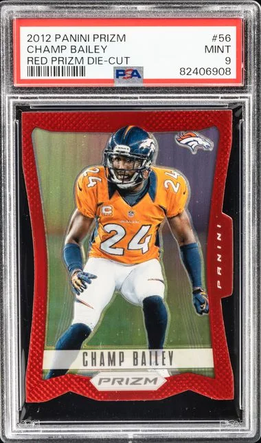 2012 Panini Prizm Champ Bailey Red Prizm Die-Cut #56 card image
