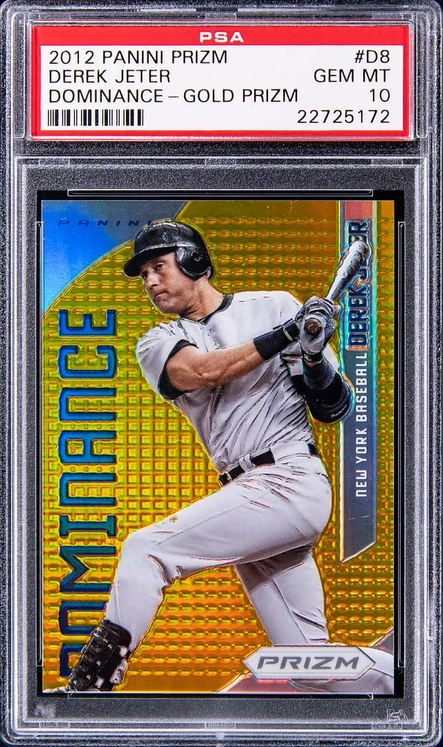 2012 Panini Prizm Derek Jeter Dominance Gold Prizm #D8 card image