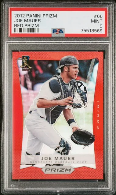 2012 Panini Prizm Joe Mauer Red Prizm #66 card image