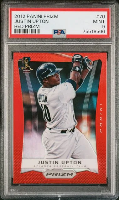 2012 Panini Prizm Justin Upton Red Prizm #70 card image