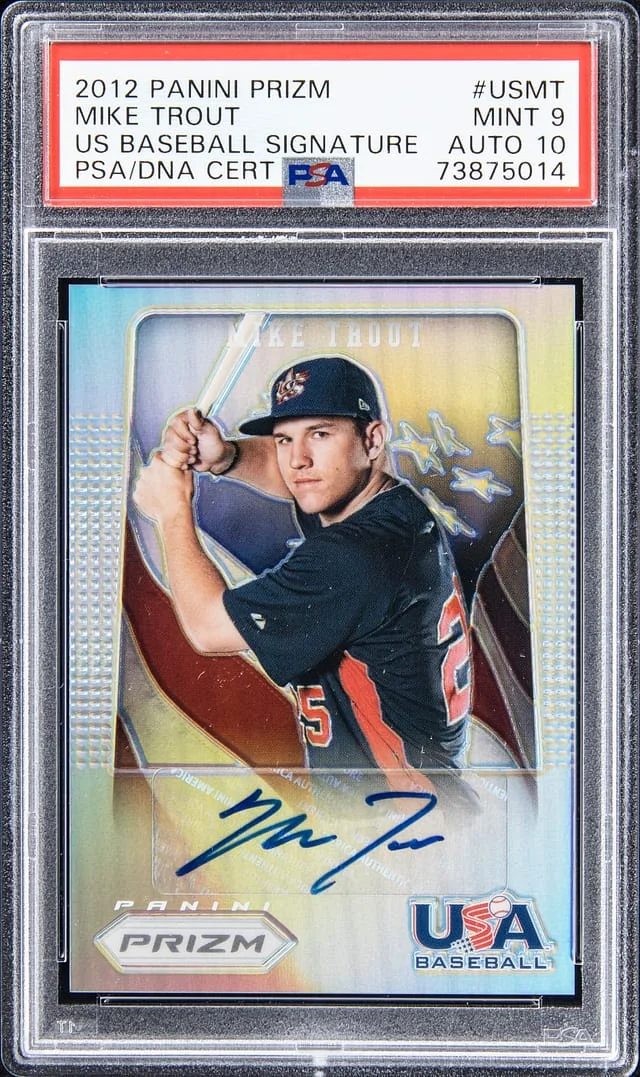 2012 Panini Prizm Mike Trout USA Baseball Signature #USMT card image