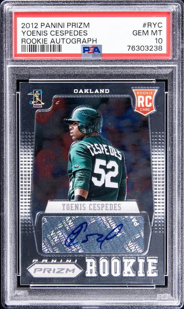 2012 Panini Prizm Yoenis Cespedes Autograph #RYC card image