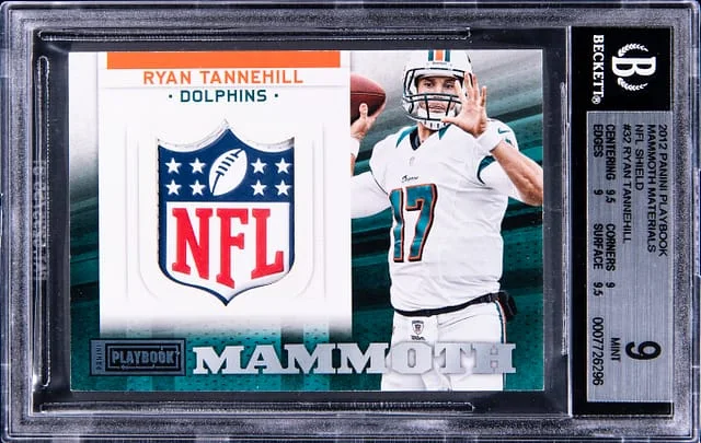 2012 Panini Ryan Tannehill Playbook Mammoth Materials NFL Shield #32 card image