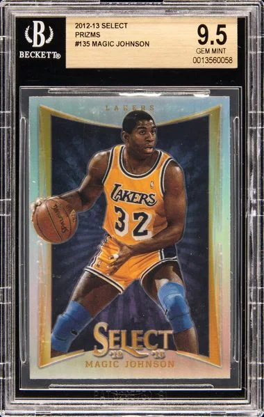 2012 Panini Select Magic Johnson Prizm #135 card image