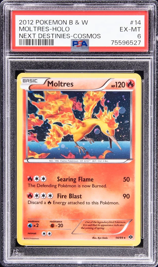 2012 Pokemon B & W Holofoil Next Destinies - Cosmos Moltres #14 card image
