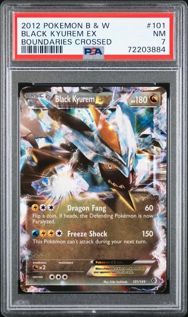 2012 Pokemon Black & White Boundaries Crossed Full Art Holofoil Black Kyurem EX #101 card image