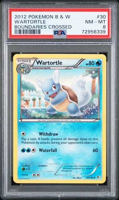 2012 Pokemon Black & White Boundaries Crossed Wartortle #30 card image