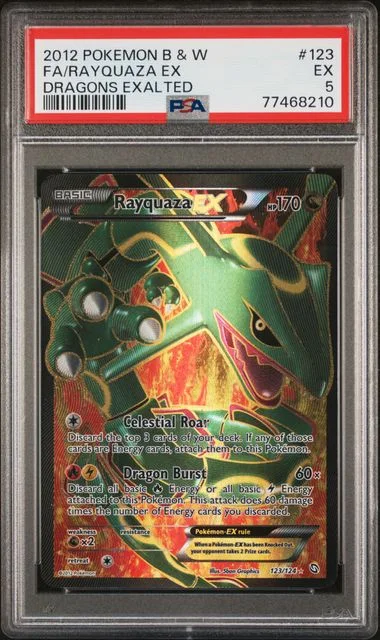 2012 Pokemon Black & White Dragons Exalted Full Art/Rayquaza Ex #123 card image