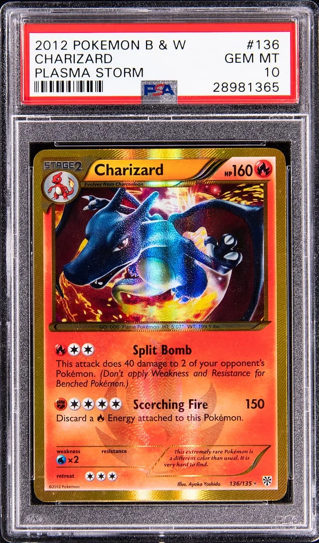 2012 Pokemon Black & White Plasma Storm Secret Rare Charizard #136 card image