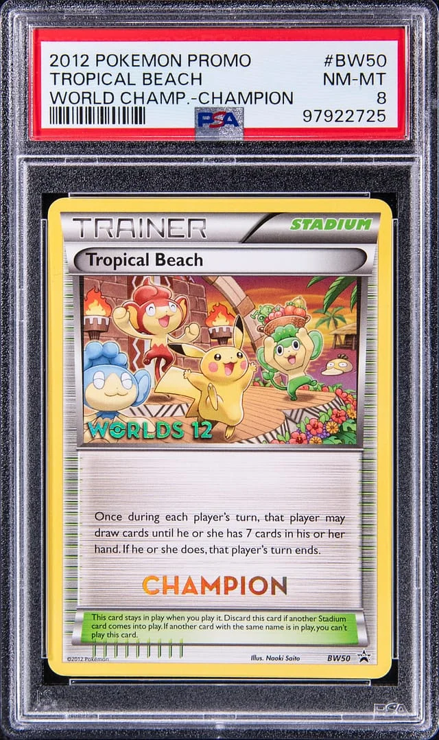 2012 Pokemon Promo Worlds '12 Champion Tropical Beach #BW50 card image