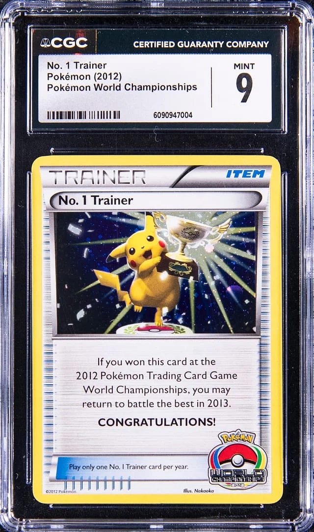 2012 Pokemon World Championships No. Trainer Pikachu Trophy #1 card image