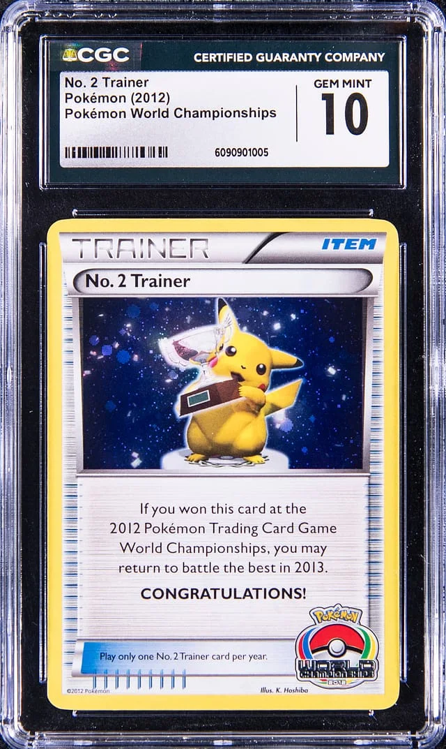 2012 Pokemon World Championships No. Trainer Pikachu Trophy #2 card image