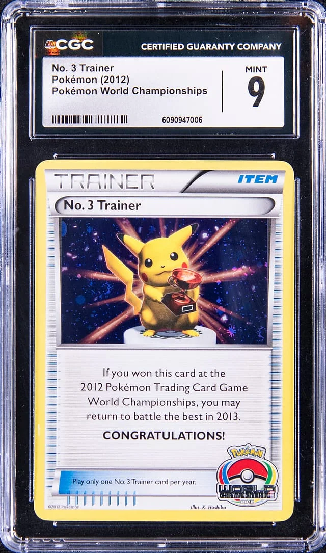 2012 Pokemon World Championships No. Trainer Pikachu Trophy #3 card image