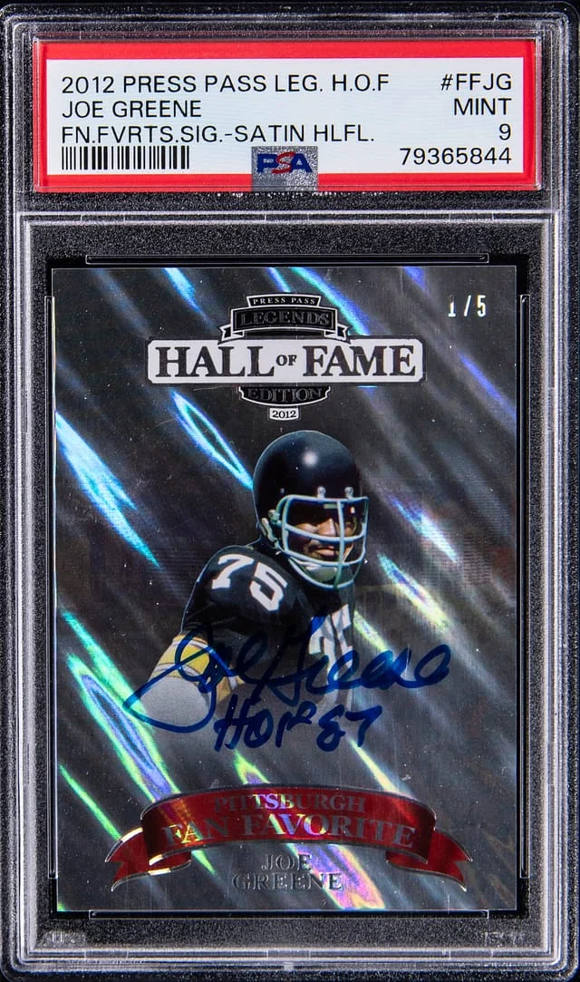 2012 Press Pass Legends Hall of Fame Fan Favorites Signature Satin Joe Greene #FF-JG card image
