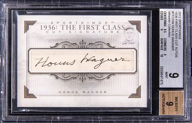 2012 SportKings 1936 First Class Cut Autographs - Wheeler Collection Honus Wagner #TFC-HW card image