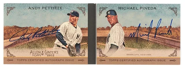 2012 Topps Allen & Ginter Andy Pettite/Michael Pineda Certified Autograph Issue #BCPP card image