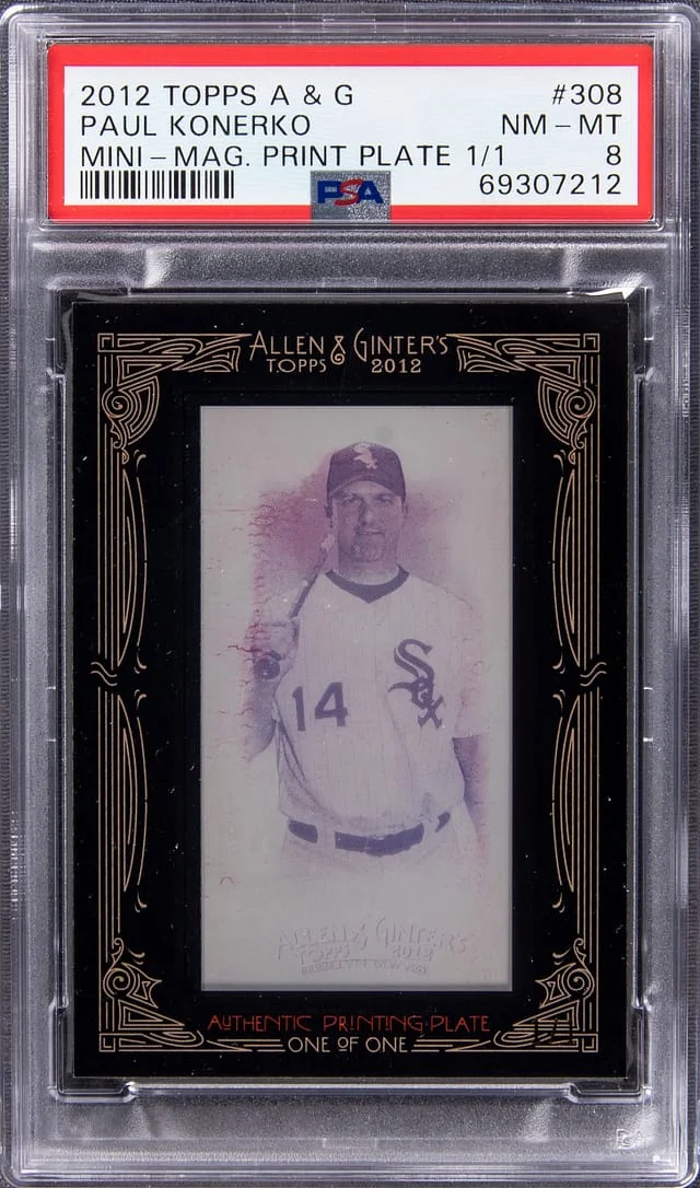 2012 Topps Allen & Ginter Paul Konerko Mini Magenta Printing Plate #308 card image