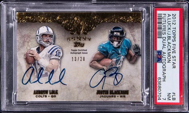2012 Topps Andrew Luck/Justin Blackmon Five Star Futures Dual Autograph #LB card image