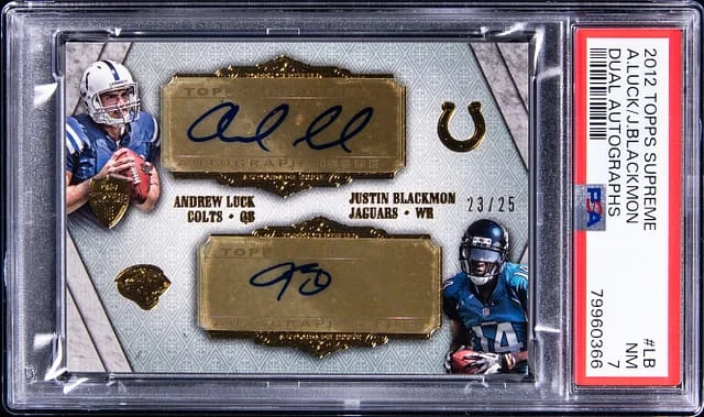 2012 Topps Andrew Luck/Justin Blackmon Supreme Dual Autograph #SDA-LB card image