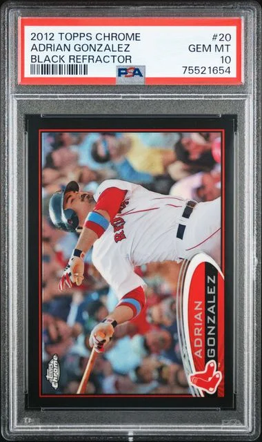 2012 Topps Chrome Black Adrian Gonzalez Refractor #20 card image