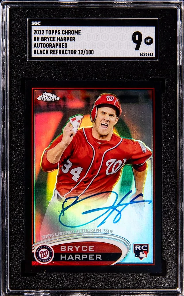 2012 Topps Chrome Black Bryce Harper Refractor Autographs #BH card image