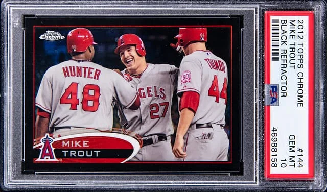 2012 Topps Chrome Black Mike Trout Refractor #144 card image