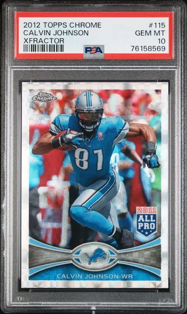 2012 Topps Chrome Calvin Johnson XFractor #115 card image